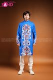 TAD0802 Áo Dài Nam Cách Tân Xanh Dương