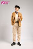 Outfit Phối Sẵn - (Quần Suông Be phối Vest Nâu Học Sinh)