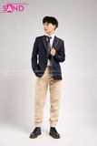 Outfit Phối Sẵn - (Quần Suông Be phối Vest Nam Xanh Học Sinh)