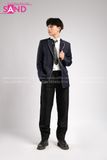 Outfit Phối Sẵn - (Quần Tây Đen phối Vest Xanh Học Sinh)