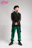 Outfit Phối Sẵn - (Quần Jogger Túi Hộp Xanh Lá Phối Áo Dài Tay Lưới)