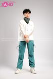 Outfit Phối Sẵn - (Quần Jogger Túi Hộp Xanh Pastel Phối Gile Túi Hộp Trắng)