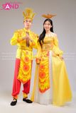 THL0302 Trang Phục Âu Lạc Vàng Cách Tân - Nữ