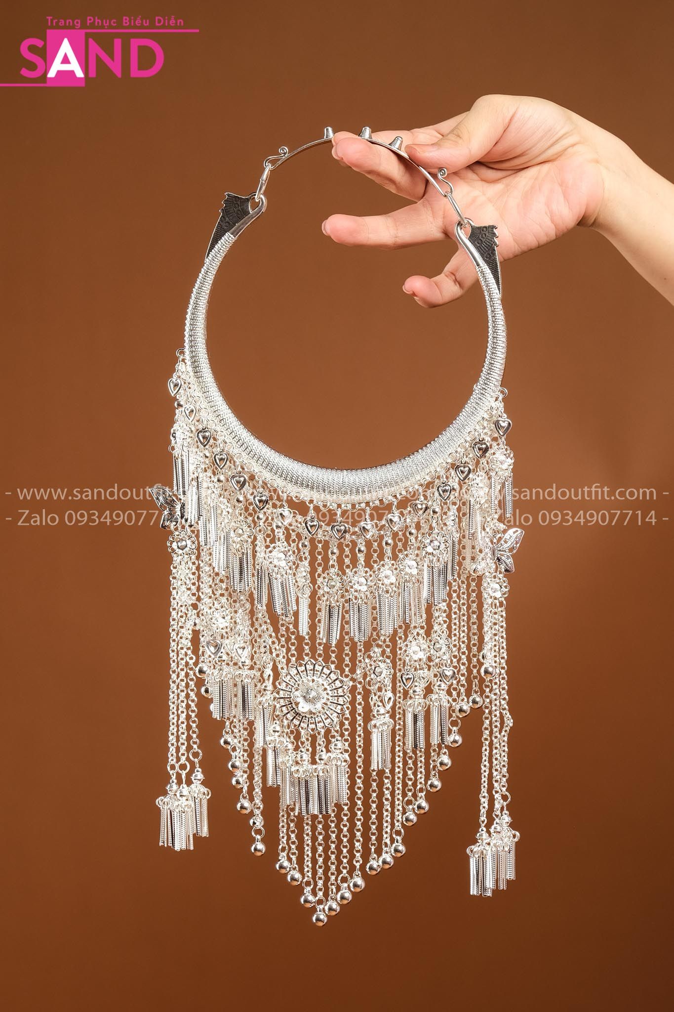 DPC0206 Vòng Cổ Bạc Dân Tộc Tua Rua Bạc