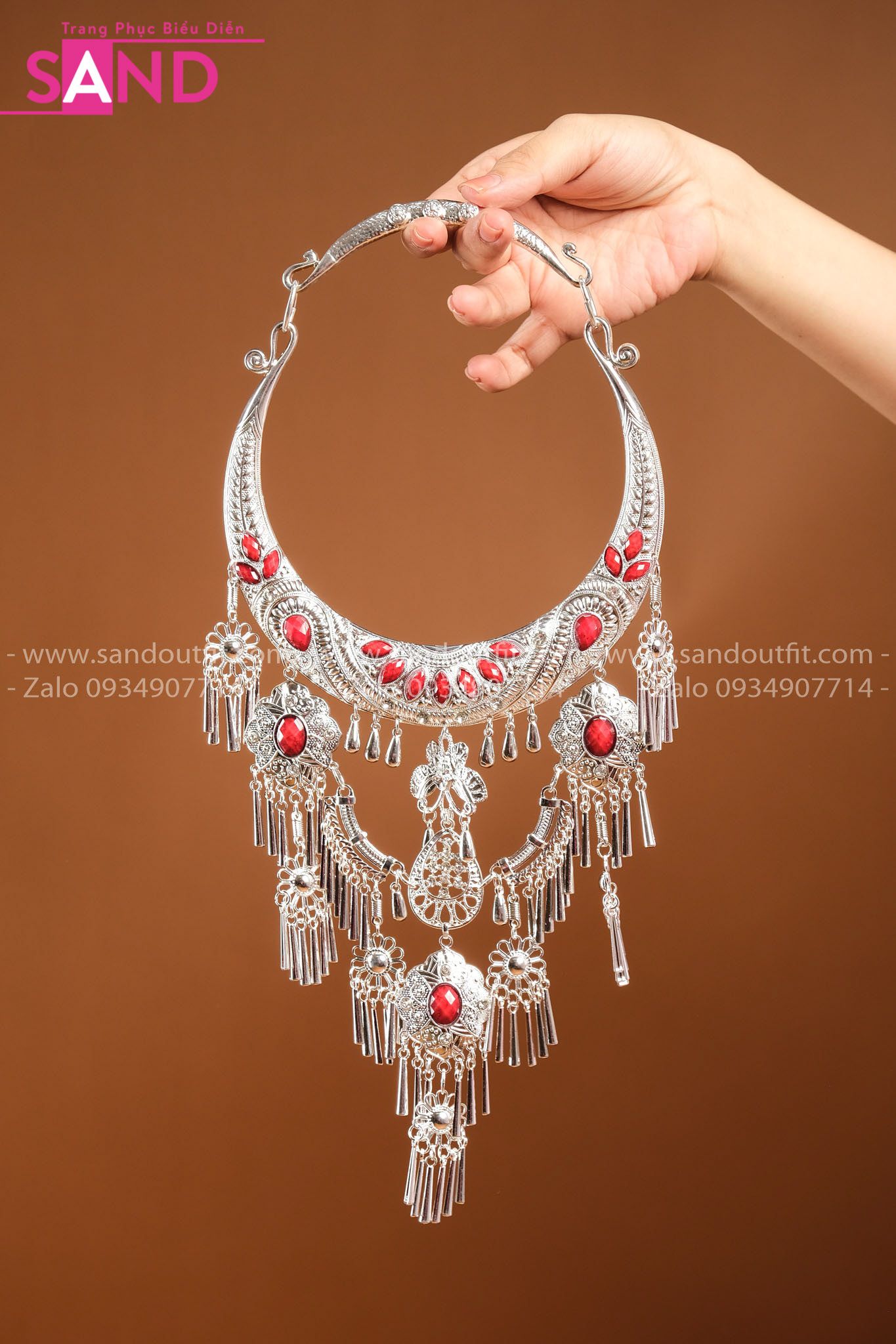 DPC0204 Vòng Cổ Bạc Dân Tộc Tua Rua Bạc