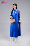 TAC0815 Áo Dài Lụa Tây Thi Xanh Dương Nữ