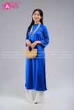 TAC0815 Áo Dài Lụa Tây Thi Xanh Dương Nữ