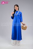 TAC0815 Áo Dài Lụa Tây Thi Xanh Dương Nữ