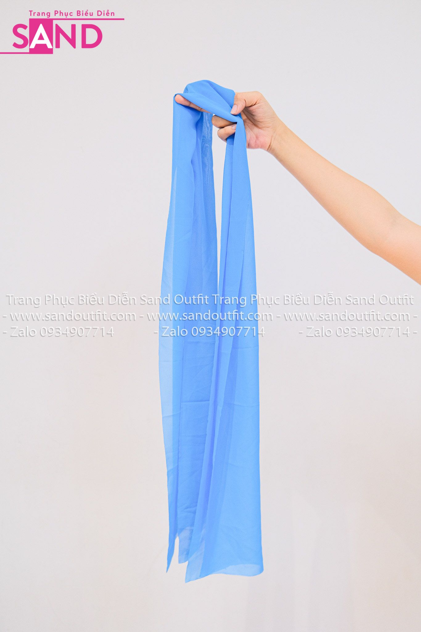 DPK0802 Khăn Lụa Xanh Dương Biểu Diễn 1m80x27cm