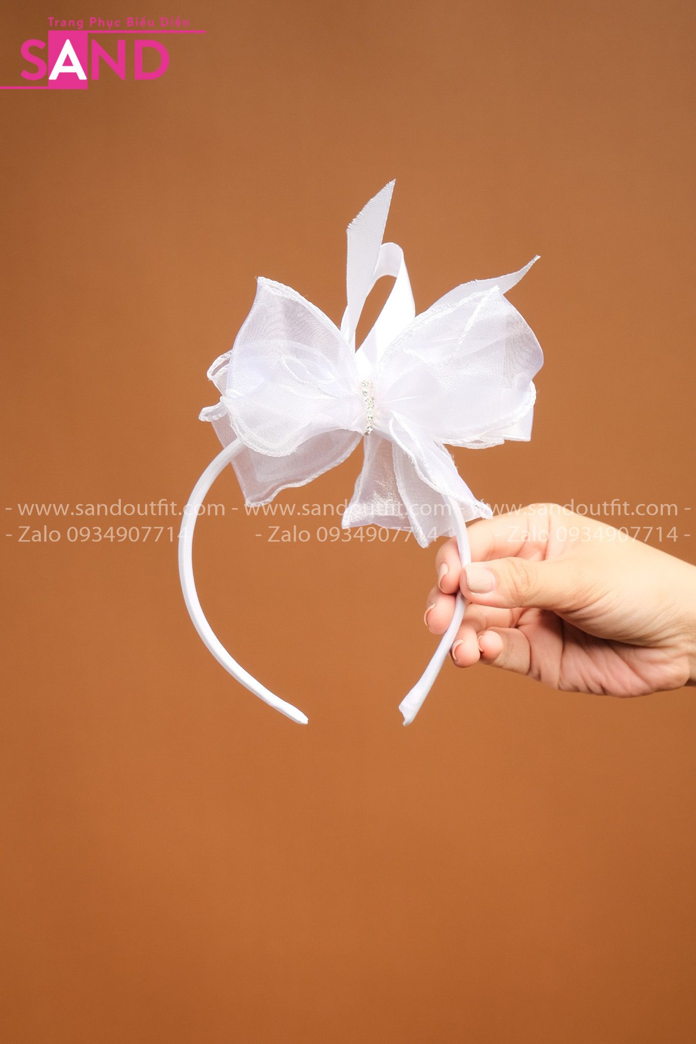 DPT0004 Cài Tóc Nơ Trắng