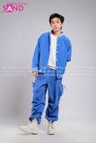 Outfit Phối Sẵn - (Quần Thụng Xanh Dương phối Áo Khoác Bomber Xanh Dương)