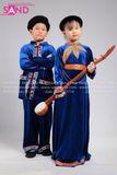 KTA0802 Trang Phục Dân Tộc Trẻ Em - Tày Xanh Nhung Nữ