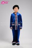 KTA0801 Trang Phục Dân Tộc Trẻ Em - Tày Xanh Nhung Nam