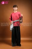 TBK0403 Áo Bà Ba Nam Vải Lụa - Màu Đỏ Đô