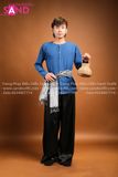 TBK0904 Áo Bà Ba Nam Vải Lụa - Màu Xanh Dương Đậm