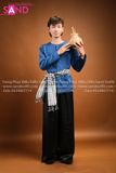 TBK0904 Áo Bà Ba Nam Vải Lụa - Màu Xanh Dương Đậm
