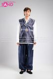 TNH0803 Hanbok Hàn Quốc Gấm Xanh Dương Đậm