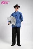 TNQ0806 Sườn Xám - Áo Sẩm Nam Xanh Dương