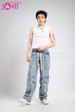 Outfit Phối Sẵn - (Quần Jean (7) phối Áo Tanktop Trắng )