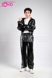 Outfit Phối Sẵn - (Quần Jogger Da Bóng Form Rộng phối Khoác Da Bóng Hoodie Đen)