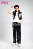Outfit Phối Sẵn - (Quần Jogger Da Bóng phối Phao Đen Bóng)
