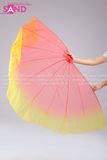 Quạt Dẻo Đạo Đỏ Loang Vàng nan 70cm - rủ 25cm