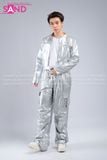 Outfit Phối Sẵn - (Áo Khoác Bạc Túi Khóa Kéo Form Cứng phối Quần Bạc Túi Hộp Form Mềm)