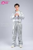 Outfit Phối Sẵn - (Áo Khoác Bạc Túi Khóa Kéo Form Cứng phối Quần Bạc Túi Hộp Form Mềm)