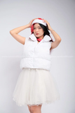 Outfit Phối Sẵn - (Chân Váy Xòe Trắng phối Áo Phao Gile Trắng)
