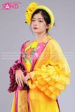 TYD0308 Set Tứ Thân Tấm Cám Thiết Kế Hoạ Tiết Tay Voan Xếp Tầng Xoè - Vàng Tím