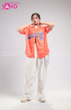Outfit Phối Sẵn - (Quần Nắp Ngang Trắng phối Bóng Chày Cam)