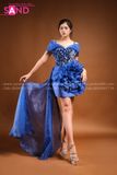VDN0801 Váy Dạ Hội Ngắn Đính Đá Xanh
