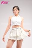 Outfit Phối Sẵn - ( Áo Polo Trắng Phối Quần Váy Ngắn Xoè 2 Tầng Trắng )