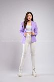 Outfit Phối Sẵn - (Quần legging Trắng phối Vest Xanh Tím)
