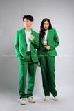 Outfit Phối Sẵn - (Set Vest Quần Ống Suông Xanh Lá Đậm Nữ)