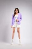 Outfit Phối Sẵn - (Chân Váy Trắng phối Vest Tím)