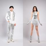 Outfit Phối Sẵn - (Bodysuit Bạc phối Tà Váy Kim Sa)