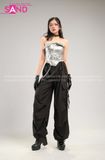 Outfit Phối Sẵn - (Quần Nắp Ngang Đen phối Áo Ống Bạc)