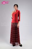 TNY0401 Trang Phục Myanmar Ren Đỏ - Nữ