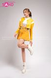 Outfit Phối Sẵn - (Set Quần Short Trắng Phối Áo Khoác Da Croptop Vàng )
