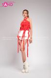 Outfit Phối Sẵn - (Quần Váy Ngắn Xoè 2 Tầng Phối Áo Quây Tua Rua Đỏ)