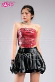 Outfit Phối Sẵn - (Váy Da 2 Tầng phối Áo Quây Đỏ Da Cá Sấu)