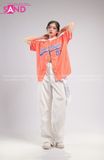 Outfit Phối Sẵn - (Quần Nắp Ngang Trắng phối Bóng Chày Cam)