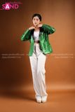 Outfit Phối Sẵn - (Quần Tây phối Vest Kim Sa Xanh Lá)