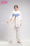 Outfit Phối Sẵn - (Quần Nắp Ngang Trắng phối Áo Bóng Chày Trắng)