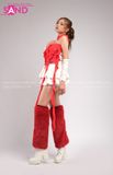 Outfit Phối Sẵn - (Quần Váy Ngắn Xoè 2 Tầng Phối Áo Quây Tua Rua Đỏ)
