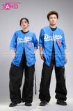 Outfit Phối Sẵn - (Quần Nắp Ngang Đen phối Áo Bóng Chày Xanh)