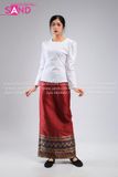 TNY0001 Trang Phục Myanmar Trắng Đỏ - Nữ