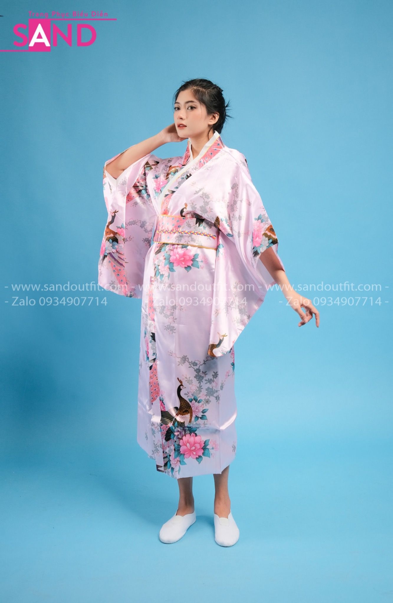  TNN0501 Áo Kimono - Hồng Nhạt 