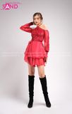 Outfit Phối Sẵn - (Set Nhảy Kim Sa Đỏ 03 Phối Boot Nhung Đen )